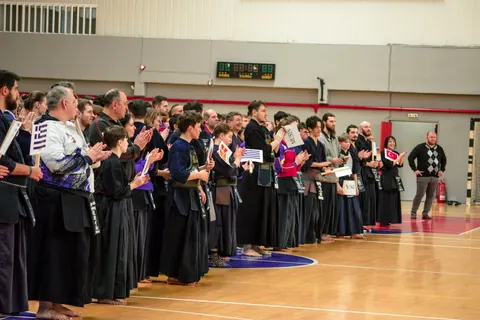 Построение участников. 17-й Thessaloniki Kendo Cup